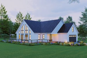House Blueprint - Exterior - Front Elevation for Farmhouse House Plan #932-1437 - 3 bed, 2 bath