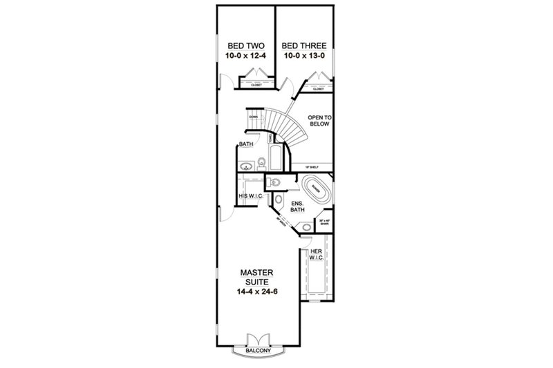 Dream House Plan - Floor Plan - Upper Floor for European House Plan #126-227 - 3 bed, 2.5 bath