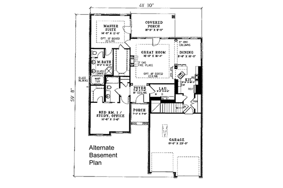 Floor Plan - Other Floor for Traditional House Plan #17-194 - 2 bed, 2 bath