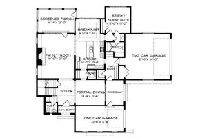 Floor Plan - Main Floor for European House Plan #413-111 - 4 bed, 3.5 bath