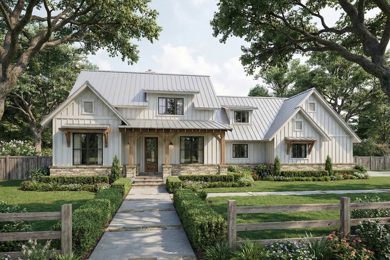 Dream House Plan - Exterior - Front Elevation 3 for Farmhouse House Plan #120-281 - 3 bed, 2 bath
