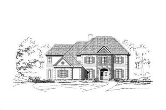 Exterior - Front Elevation for Colonial House Plan #411-491 - 5 bed, 5.5 bath