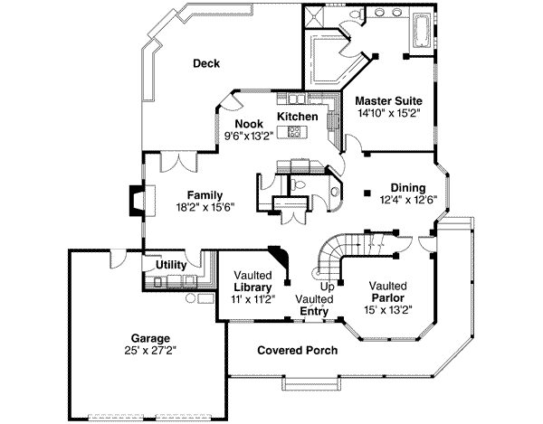 House Plan Design - Traditional Floor Plan - Main Floor Plan #124-138