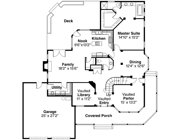 Traditional Floor Plan - Main Floor Plan #124-138