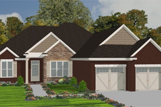 Exterior - Front Elevation for European House Plan #63-258 - 3 bed, 2 bath