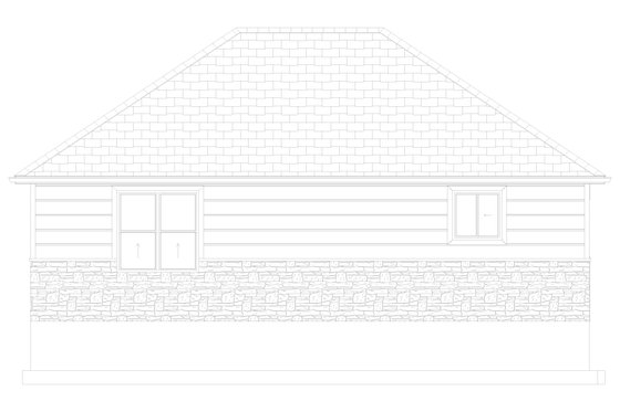 Exterior - Rear Elevation 1 for Craftsman House Plan #1060-341 - 2 bed, 1 bath