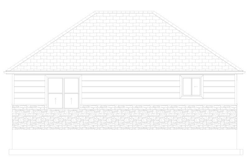 Architectural House Design - Exterior - Rear Elevation 1 for Craftsman House Plan #1060-341 - 2 bed, 1 bath