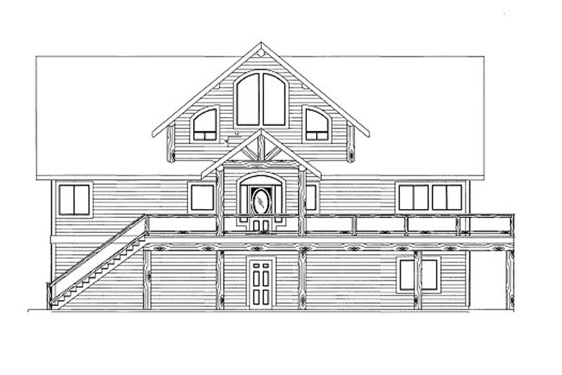 Architectural House Design - Cabin Exterior - Front Elevation Plan #117-764