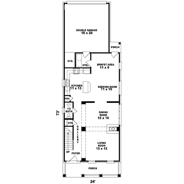 Southern Floor Plan - Main Floor Plan #81-446