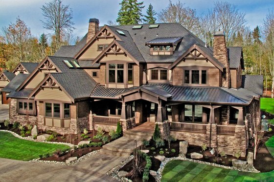 Exterior - Front Elevation 7 for Craftsman House Plan #132-218 - 7 bed, 8.5 bath