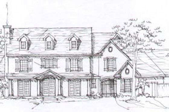 Exterior - Front Elevation for Modern House Plan #141-283 - 5 bed, 4.5 bath