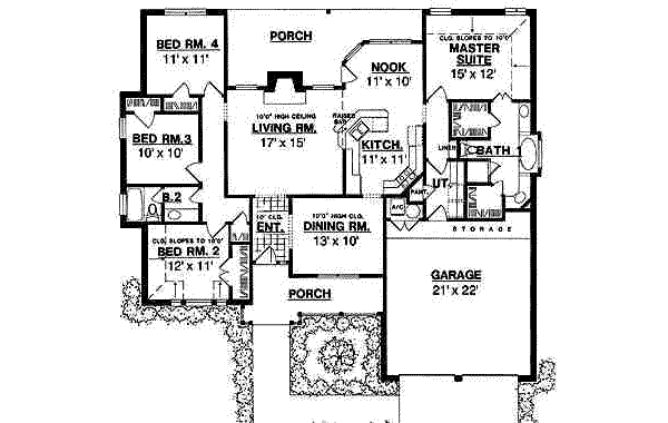 Home Plan - Traditional Floor Plan - Main Floor Plan #40-175