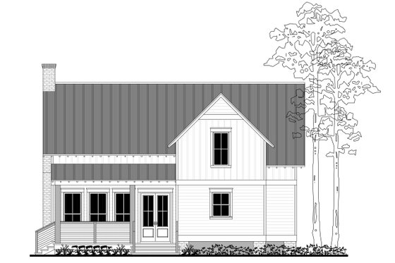 Exterior - Rear Elevation for Farmhouse House Plan #430-180 - 3 bed, 2.5 bath