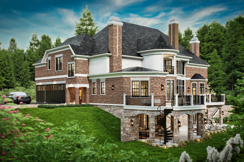 Architectural House Design - Exterior - Rear Elevation 1 for European House Plan #119-419 - 4 bed, 4.5 bath