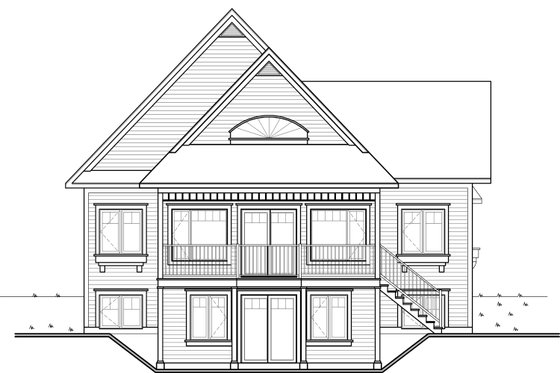 Exterior - Rear Elevation 1 for Cottage House Plan #23-2318 - 3 bed, 2 bath