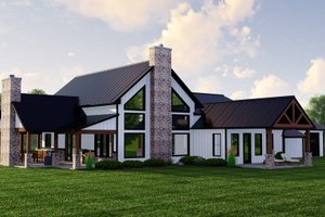 Exterior - Rear Elevation for Barndominium House Plan #1064-257 - 2 bed, 3 bath