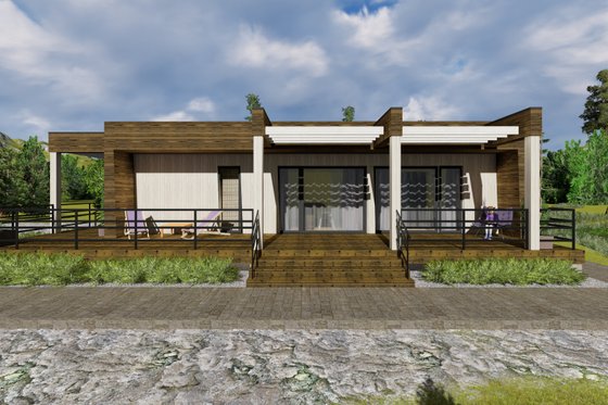 Exterior - Front Elevation for Modern House Plan #549-1 - 3 bed, 1 bath