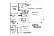 Cottage Style House Plan - 3 Beds 2 Baths 1163 Sq/Ft Plan #513-2210 
