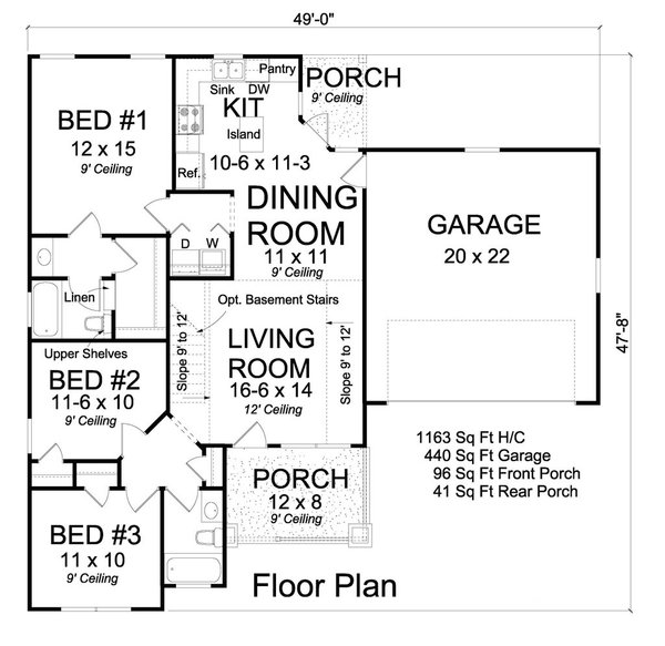 Dream House Plan - Cottage Floor Plan - Main Floor Plan #513-2210