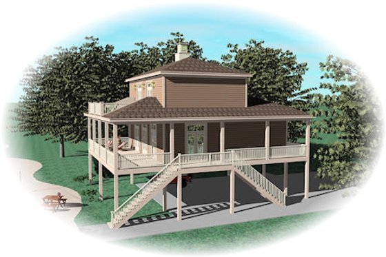 Exterior - Other Elevation for Beach House Plan #81-13774 - 3 bed, 2.5 bath