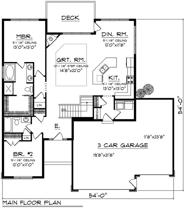 Modern Floor Plan - Main Floor Plan #70-1541