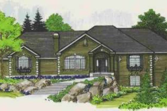 Exterior - Front Elevation for European House Plan #308-245 - 5 bed, 3.5 bath