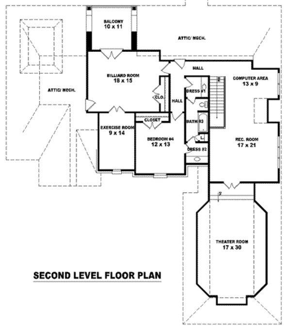 European Floor Plan - Upper Floor Plan #81-1294