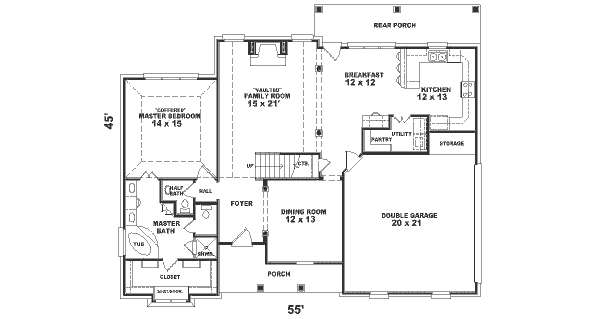 Traditional Floor Plan - Main Floor Plan #81-233