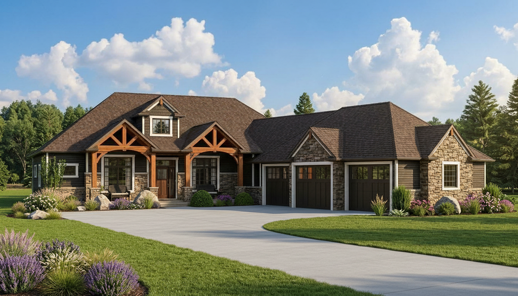 Exterior - Front Elevation 2 for Craftsman House Plan #1064-68 - 2 bed, 2.5 bath