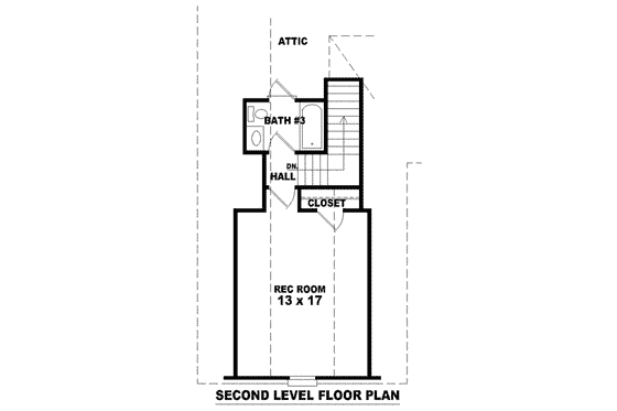 Floor Plan - Upper Floor for European House Plan #81-1517 - 3 bed, 3 bath