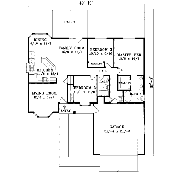Architectural House Design - Adobe / Southwestern Floor Plan - Main Floor Plan #1-398