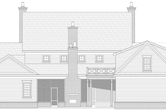 Exterior - Rear Elevation 1 for Country House Plan #932-366 - 6 bed, 5.5 bath