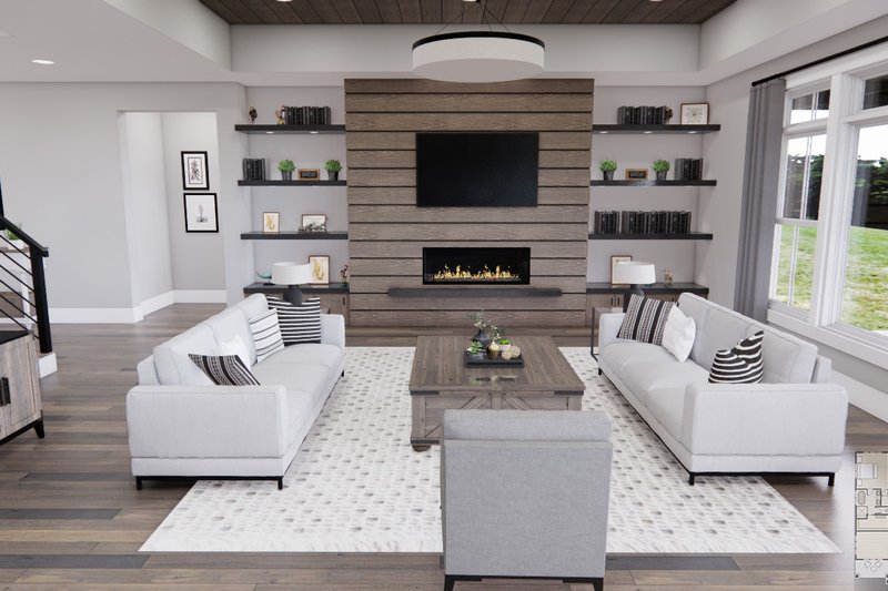 House Blueprint - Interior - Family Room 2 for Farmhouse House Plan #51-1238 - 2 bed, 2.5 bath