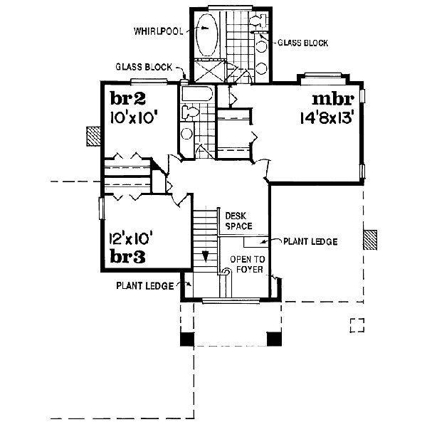Traditional Floor Plan - Upper Floor Plan #47-266