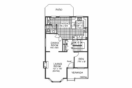Floor Plan - Main Floor for European House Plan #18-224 - 4 bed, 2.5 bath