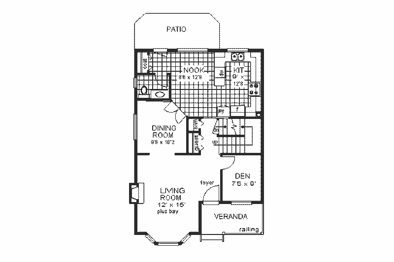 House Design - Floor Plan - Main Floor for European House Plan #18-224 - 4 bed, 2.5 bath