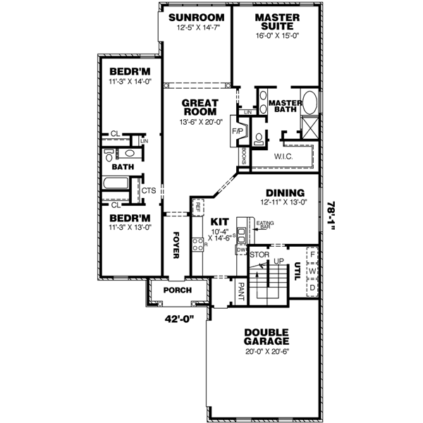 European Floor Plan - Main Floor Plan #34-188