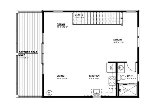 Floor Plan - Upper Floor for Modern House Plan #895-137, 1 bath