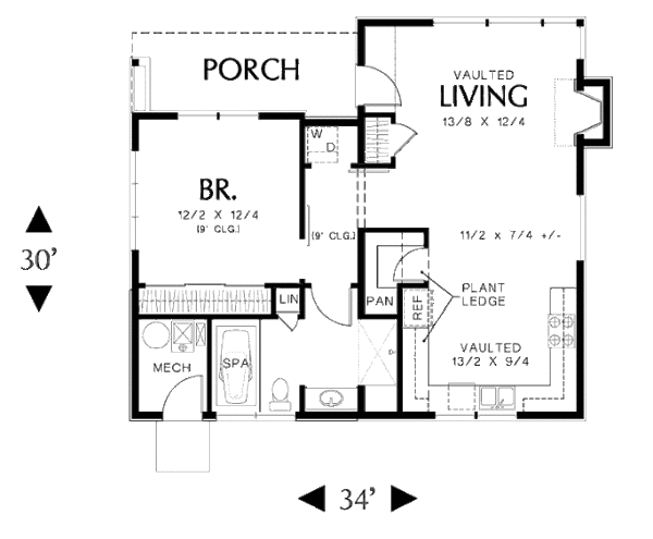 Architectural House Design - Modern Floor Plan - Main Floor Plan #48-474