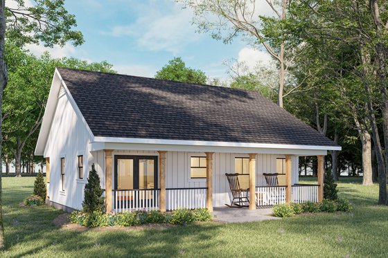 Exterior - Rear Elevation for Cottage House Plan #44-268 - 2 bed, 1 bath