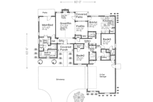 Floor Plan - Main Floor for European House Plan #310-304 - 3 bed, 2 bath