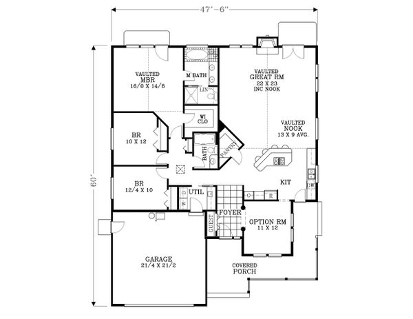 Craftsman Floor Plan - Main Floor Plan #53-480