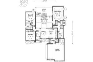 Floor Plan - Main Floor for European House Plan #310-291 - 3 bed, 2 bath