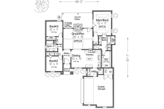 Floor Plan - Main Floor for European House Plan #310-291 - 3 bed, 2 bath