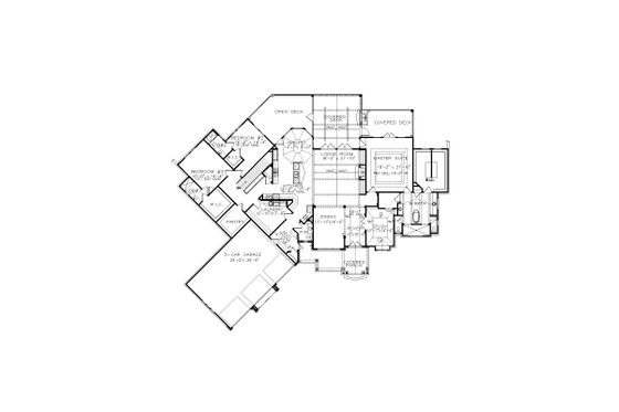 Floor Plan - Main Floor for Craftsman House Plan #54-550 - 3 bed, 3.5 bath