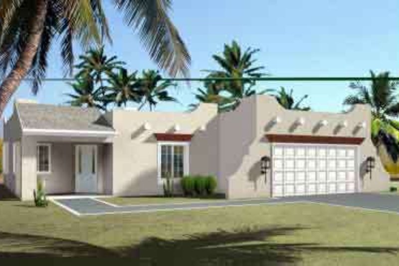 House Plan Design - Adobe / Southwestern Exterior - Front Elevation Plan #1-1379