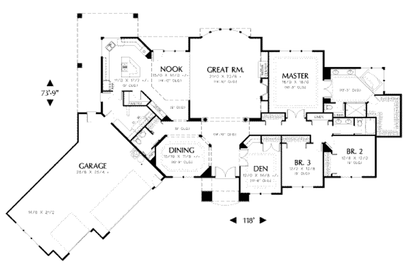 Home Plan - Floor Plan - Main Floor for Traditional House Plan #48-129 - 4 bed, 2.5 bath