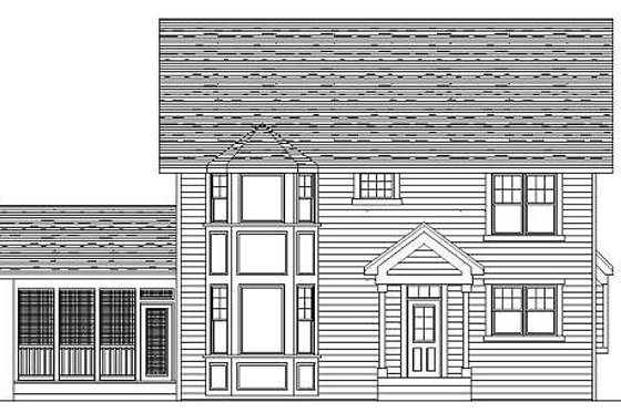 Exterior - Rear Elevation for Bungalow House Plan #51-366 - 3 bed, 3 bath