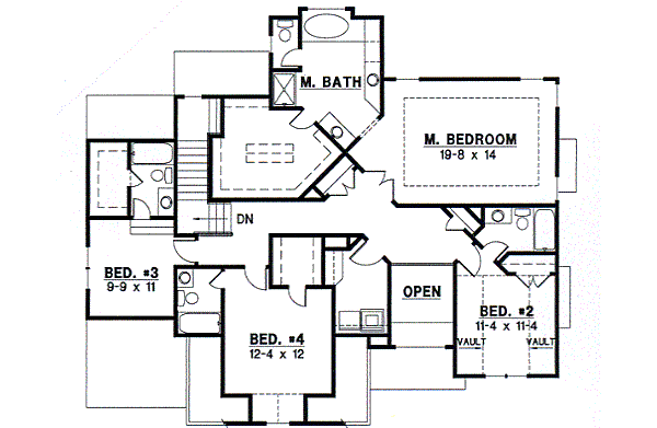 European Floor Plan - Upper Floor Plan #67-732