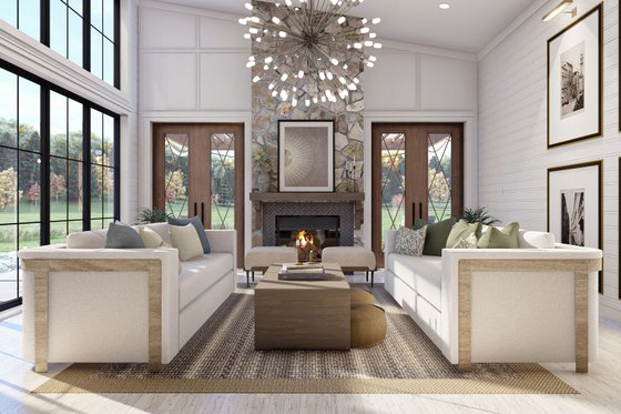 Interior - Family Room for Barndominium House Plan #455-252 - 2 bed, 2 bath